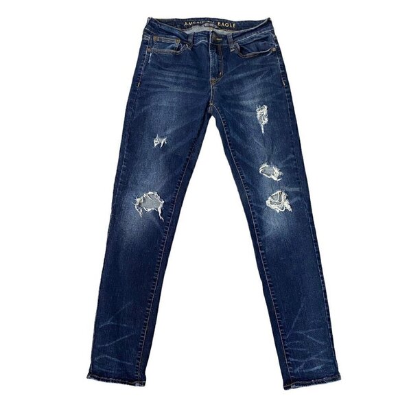 American Eagle Next Level Flex Skinny Distressed Ripped Jeans Size 30x32 - Picture 1 of 6